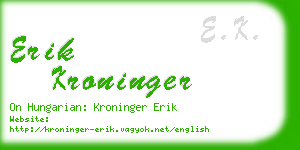 erik kroninger business card
